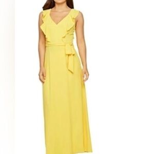 Yellow sleeveless maxi dress